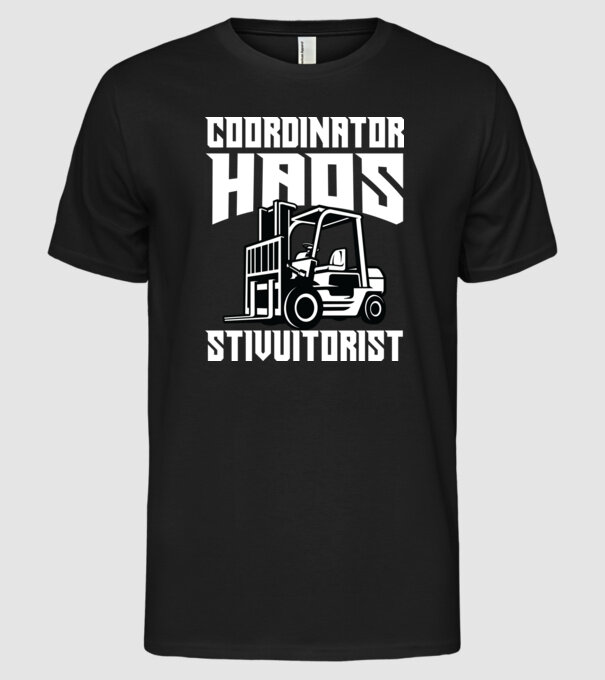 coordonator stivuitorist haos model negru pe tricou