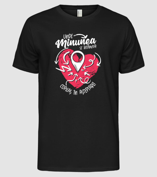 Copilaș în așteptare model negru pe tricou