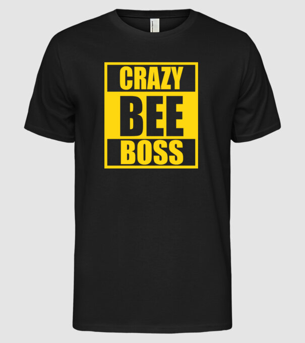 Crazy bee boss model negru pe tricou