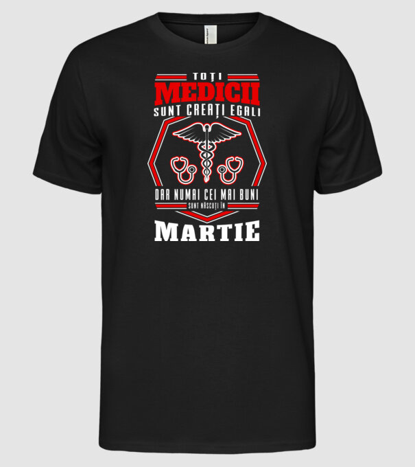 Toți Medicii sunt Creati egali martie model negru pe tricou