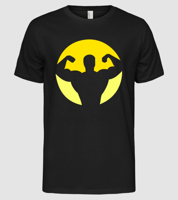 Culturism model negru pe tricou