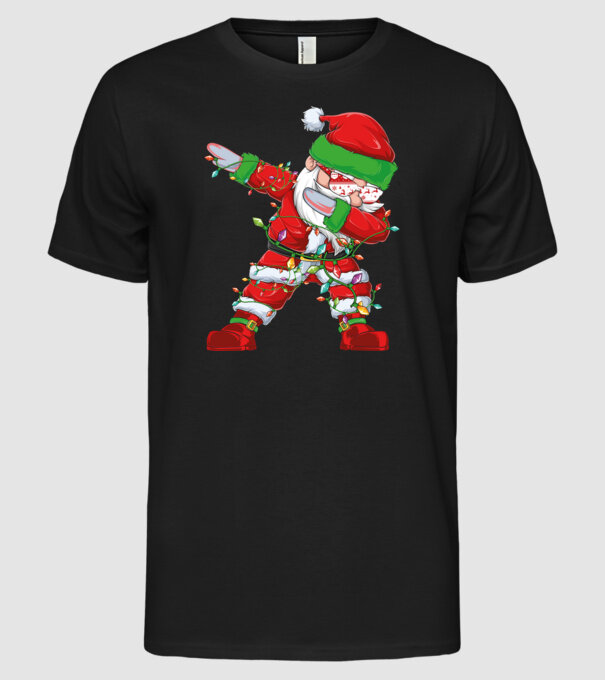 Dab Santa model negru pe tricou