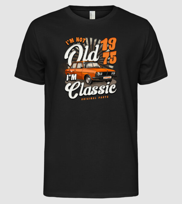 DACIA 1975 model negru pe tricou