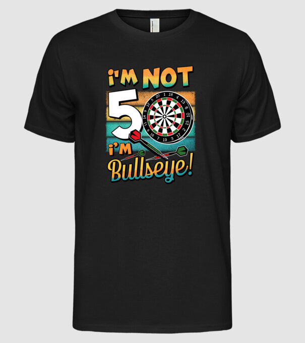 Darts Birthday 50 years old model negru pe tricou