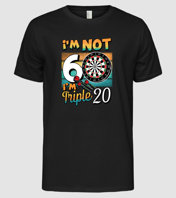 Darts Birthday 60 years old model negru pe tricou