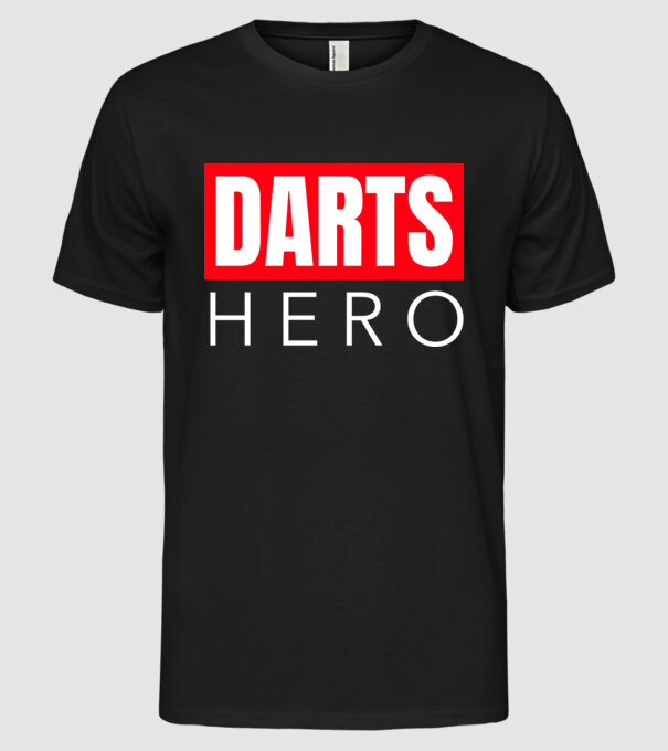 DARTS HERO model negru pe tricou