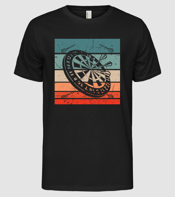 Darts vintage model negru pe tricou