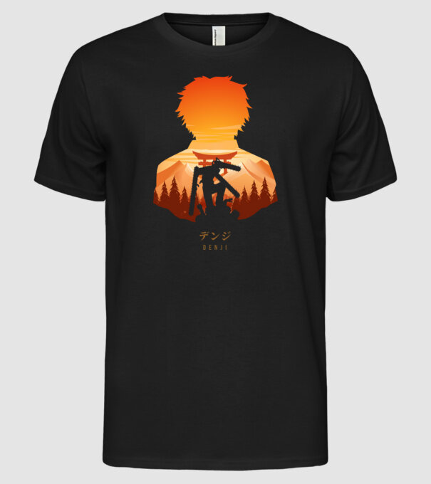 Denji model negru pe tricou