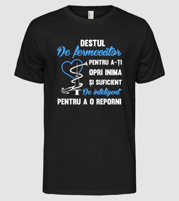 Destul de fermecător pentru a-ți opri inima și suficient de inteligent pentru a o reporni model negru pe tricou