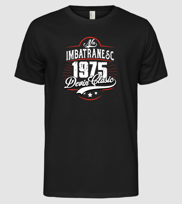 Devin Clasic - 1975 model negru pe tricou