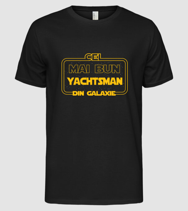 Cel mai bun yachtsman din galaxie model negru pe tricou