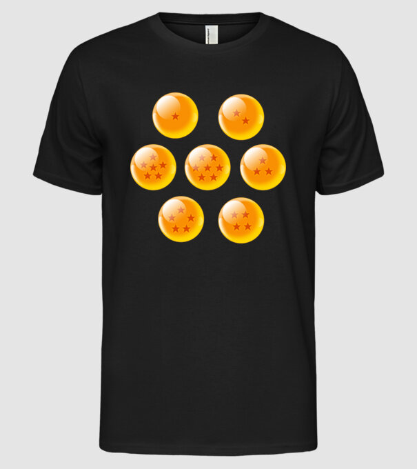 dragonballs model negru pe tricou