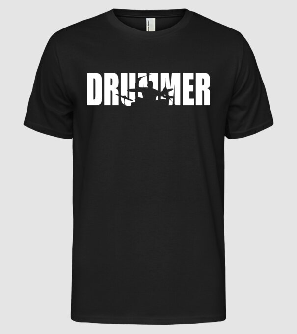 Drummer model negru pe tricou