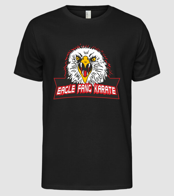 eagle fang karate cobra kai model negru pe tricou