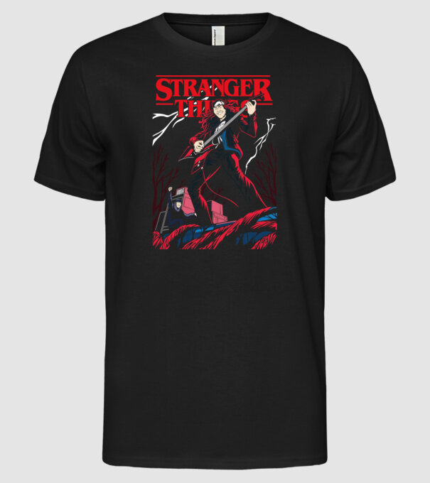 eddie munson model negru pe tricou