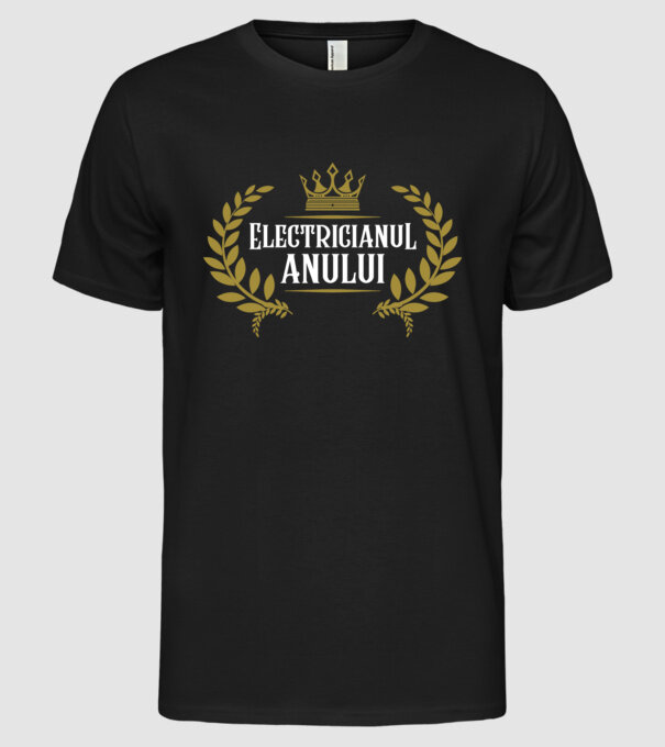 Electricianul anului model negru pe tricou