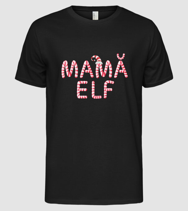 mamă elf model negru pe tricou