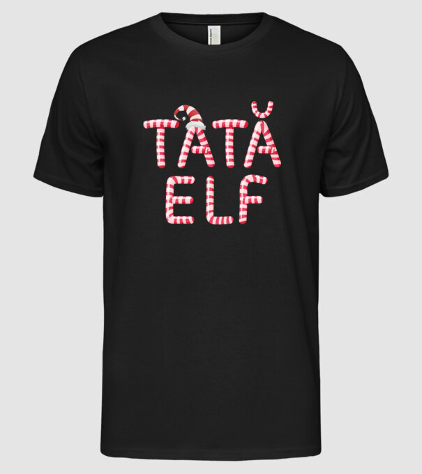 tată elf model negru pe tricou