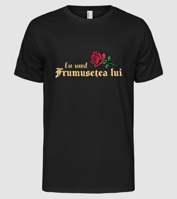 eu sunt frumusețea lui model negru pe tricou