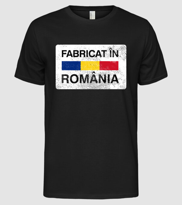 Fabricat în România model negru pe tricou