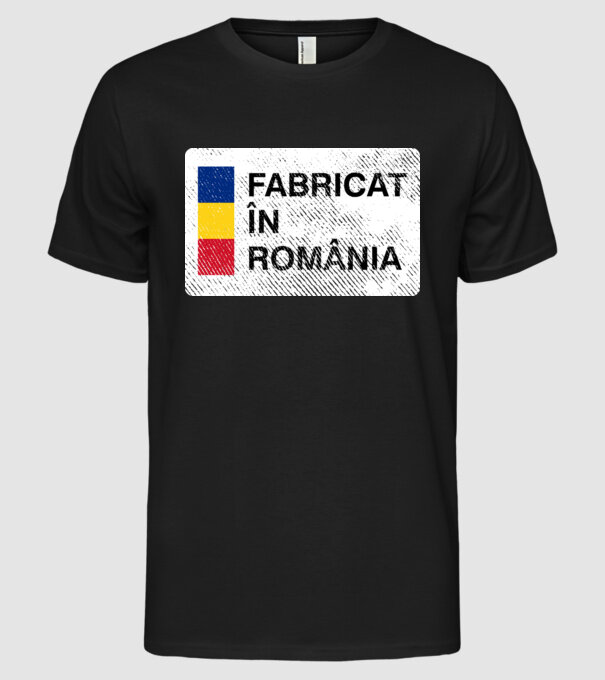 Fabricat în România model negru pe tricou