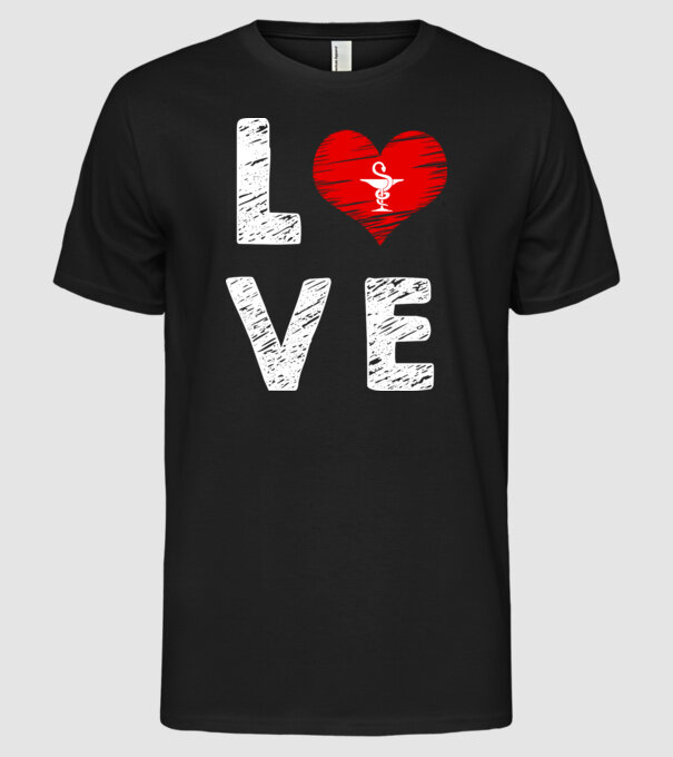 Farmacist love model negru pe tricou