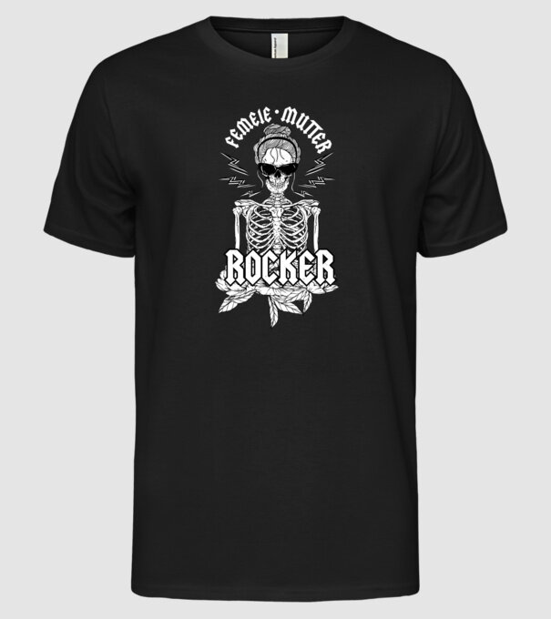 femeie - mutter - rocker model negru pe tricou