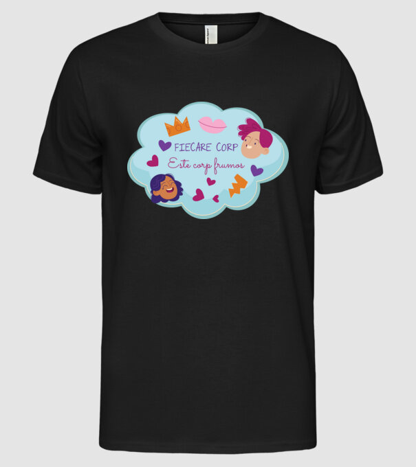 Fiecare corp model negru pe tricou