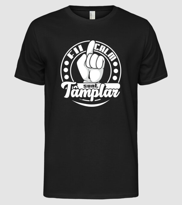 Fii calm... sunt tâmplar model negru pe tricou