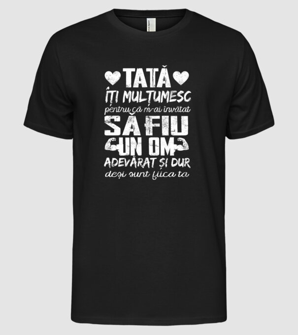 fiică crescută ca fiu Negru model negru pe tricou