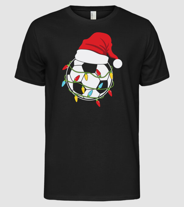 Football christmas model negru pe tricou