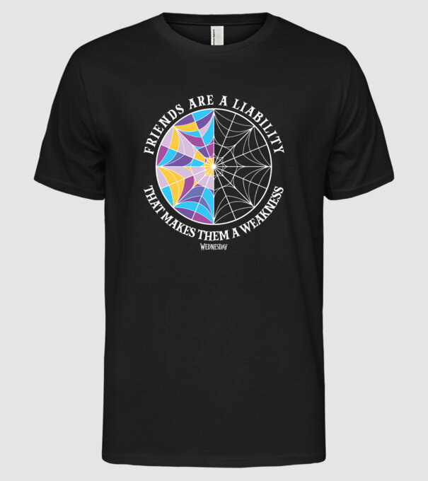 Friends are liability model negru pe tricou