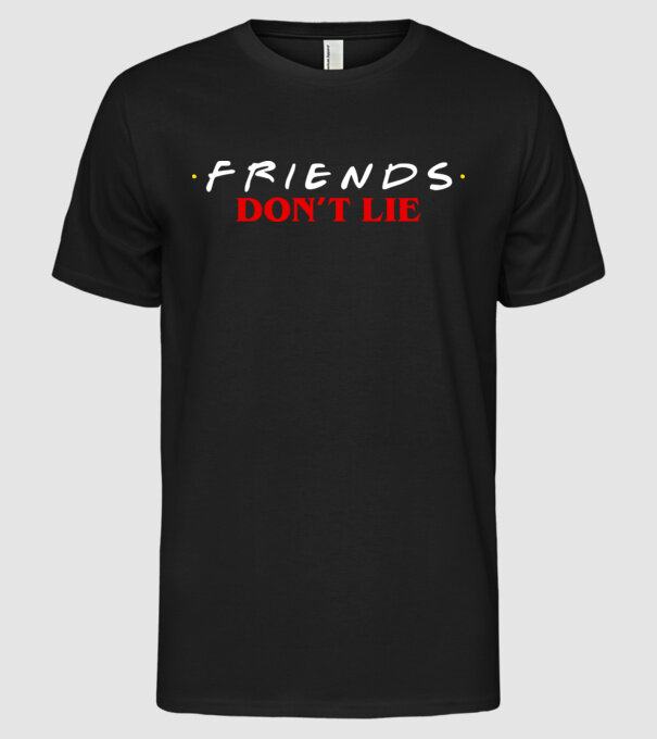 friends dont lie stranger things parody model negru pe tricou