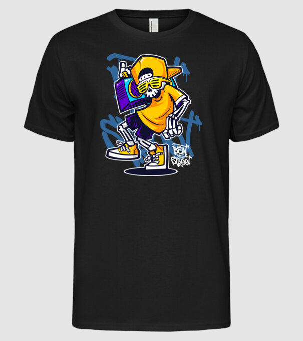 Graffiti model negru pe tricou