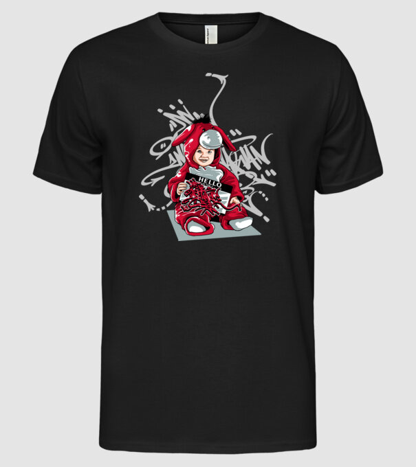 Graffiti model negru pe tricou