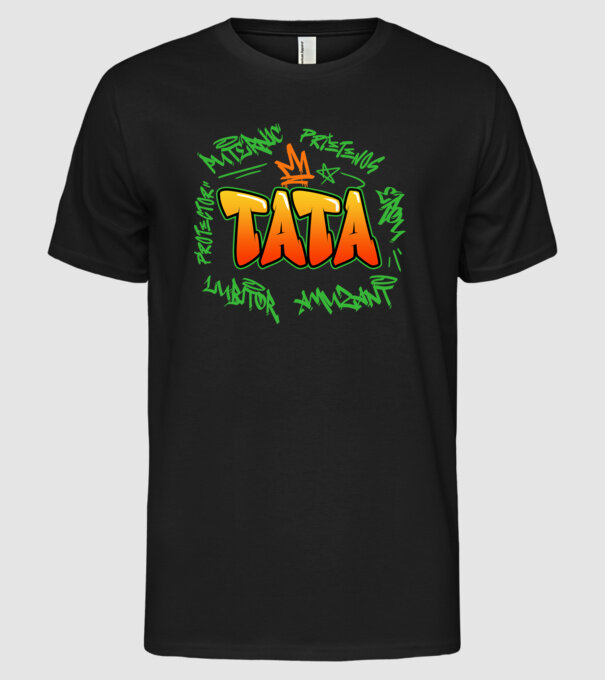 Graffiti tata model negru pe tricou