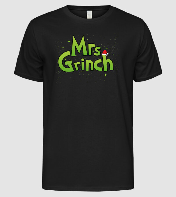Grinch Family Mrs Grinch model negru pe tricou