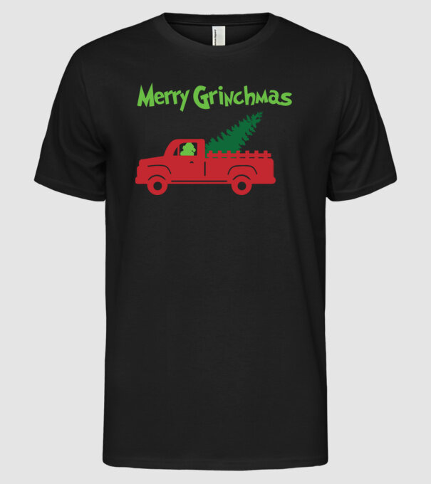 Grinchmas truck model negru pe tricou