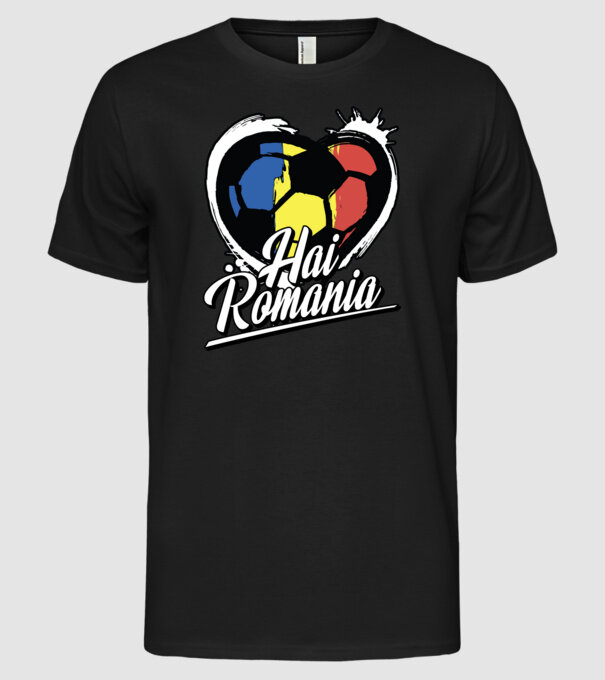 Hai romania heart model negru pe tricou