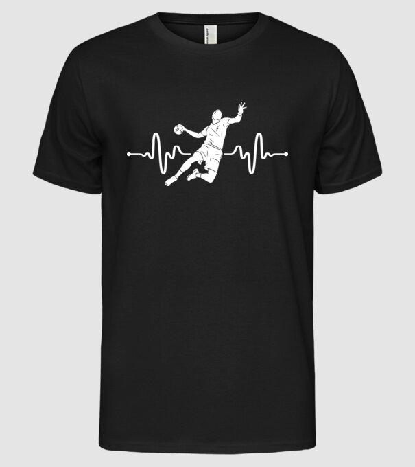 handball heartbeat model negru pe tricou