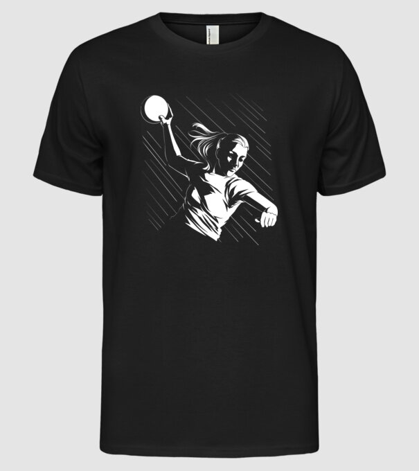 Handballer model negru pe tricou