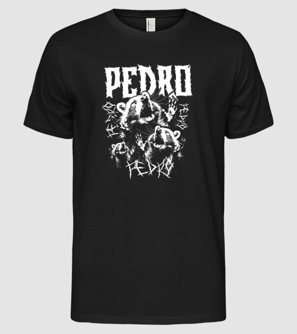 Heavy Metal pedro model negru pe tricou