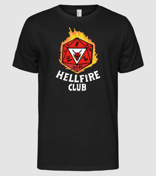hellfire club roll dice model negru pe tricou