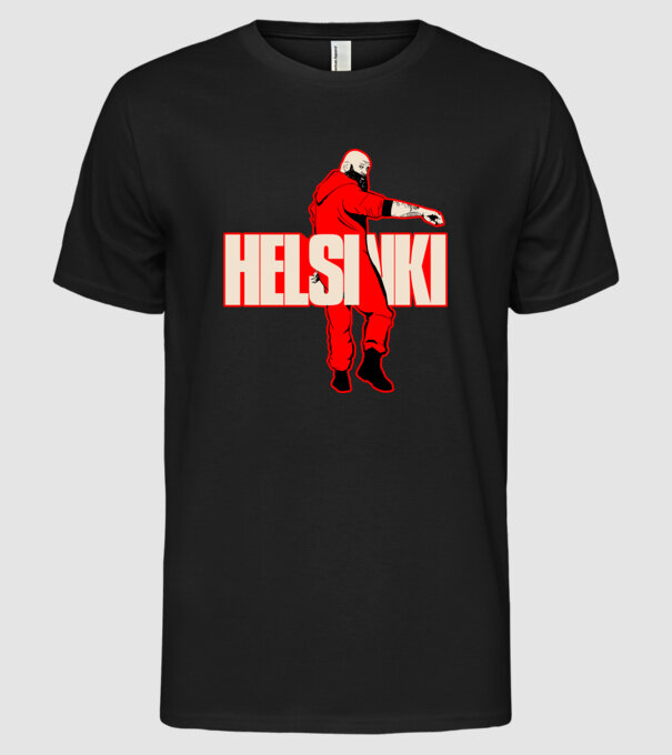 helsinki la casa de papel model negru pe tricou