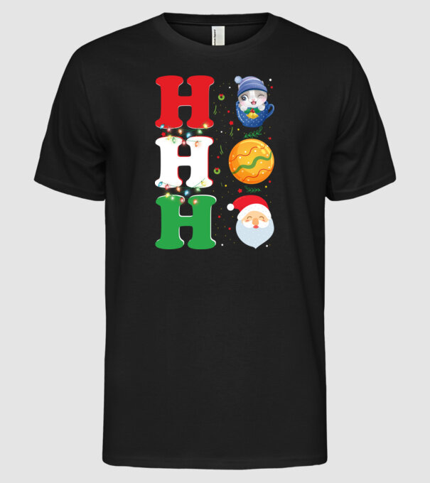 Ho-ho-ho christmas model negru pe tricou