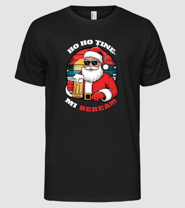 Ho ho ține mi berea! Negru model negru pe tricou