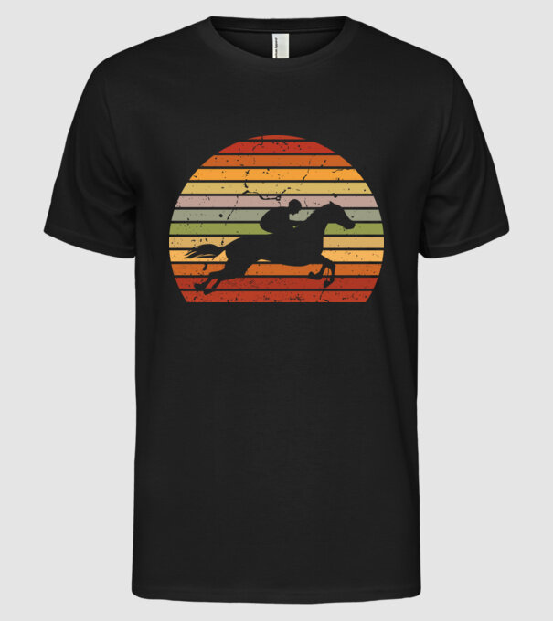 horse race model negru pe tricou