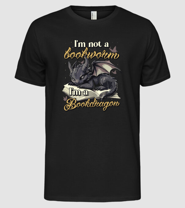 I am not a bookworm i am a bookdragon model negru pe tricou