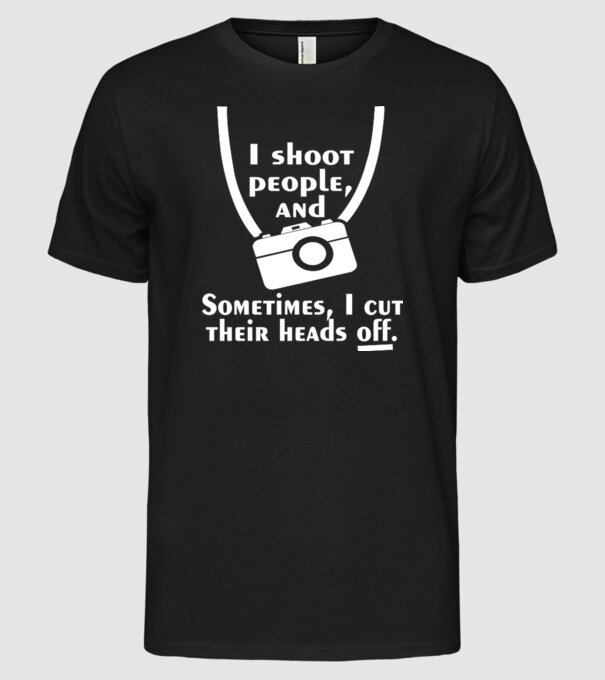 I shoot people model negru pe tricou