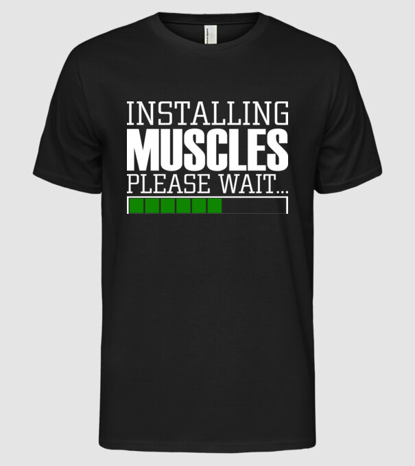 Încărcare mușchi în curs model negru pe tricou